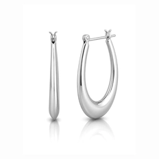 Brinco Argola Oval Espelhada com Trava