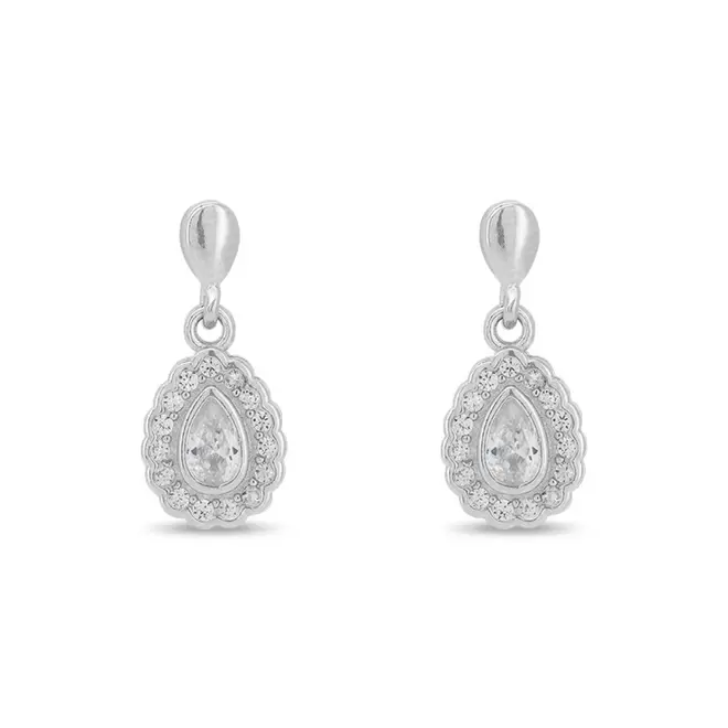 Brinco Balanço com Gota de Zircônia Cristal