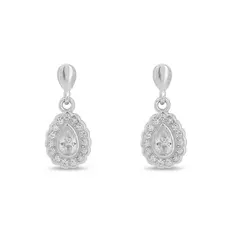 Brinco Balanço com Gota de Zircônia Cristal