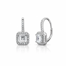 Brinco Gancho Quadrado com Zircônia Cristal