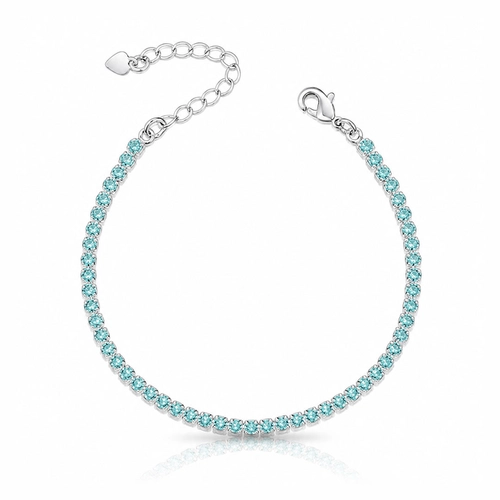Pulseira Riviera com Zircônia Água Marinha