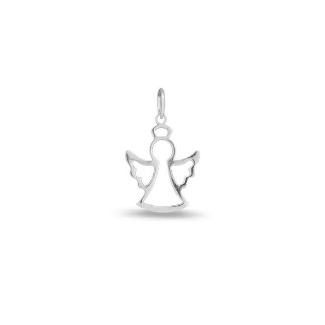 Pingente De Prata com Anjo Espelhado e Vazado
