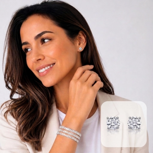 Brinco Top Redondo com Zircônia Cristal