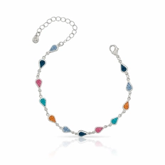Pulseira com Gotas em Zircônias Coloridas