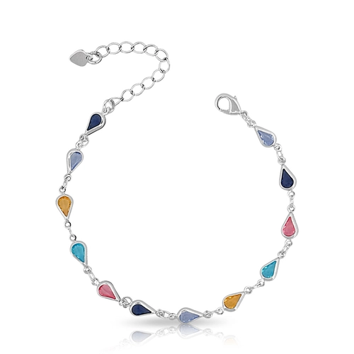 Pulseira com Gotas em Zircônias Coloridas