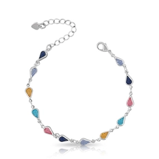 Pulseira com Gotas em Zircônias Coloridas