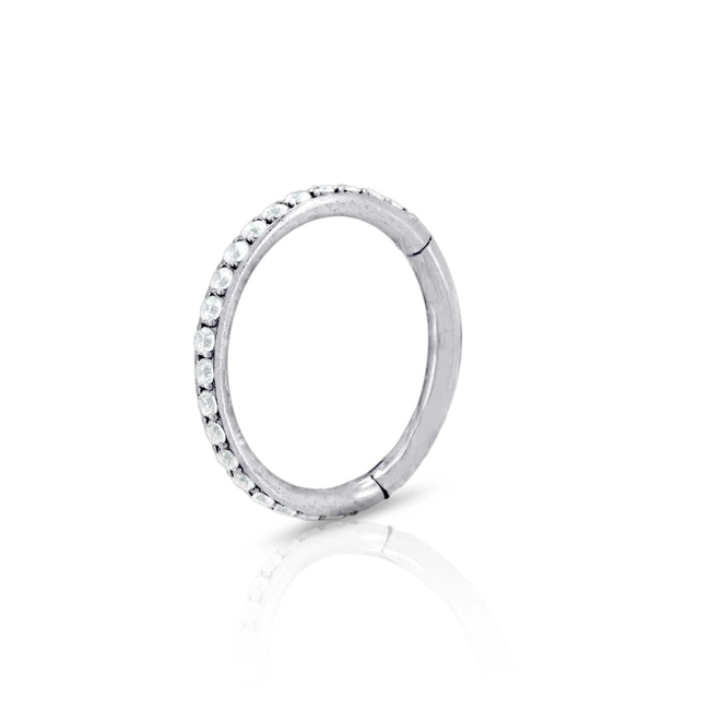 Piercing De Titanium Argola Com Zircônias Cristal