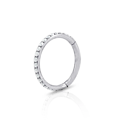 Piercing De Titanium Argola Com Zircônias Cristal