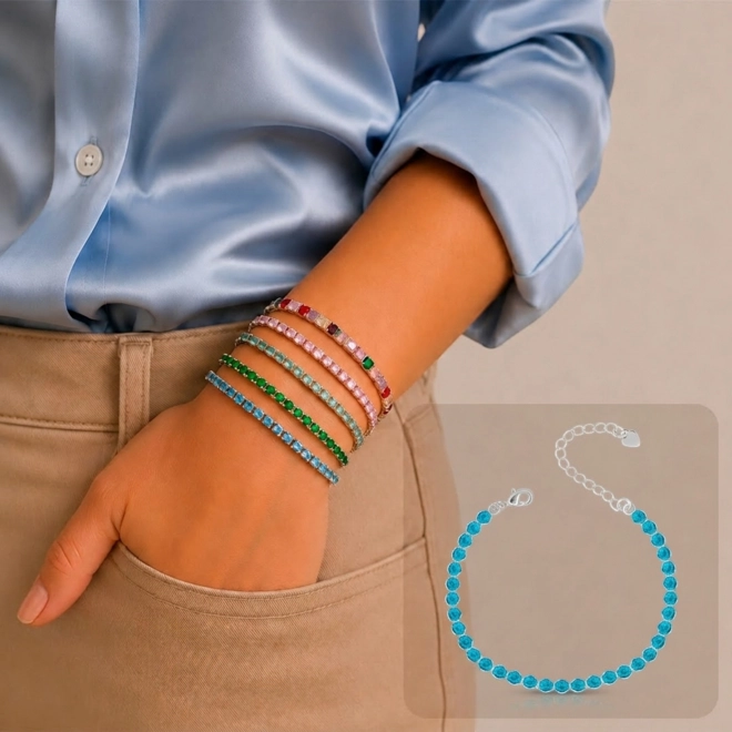 Pulseira Riviera Com Zircônias Topázio