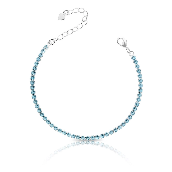 Pulseira de Prata Leve Riviéra com Zircônia Topázio
