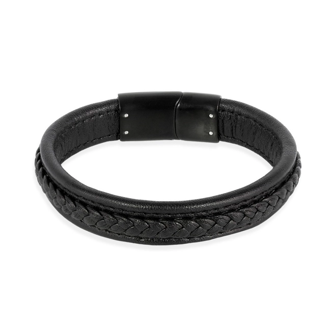 Pulseira com Couro Trançado