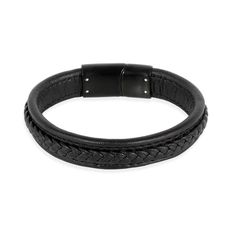 Pulseira com Couro Trançado