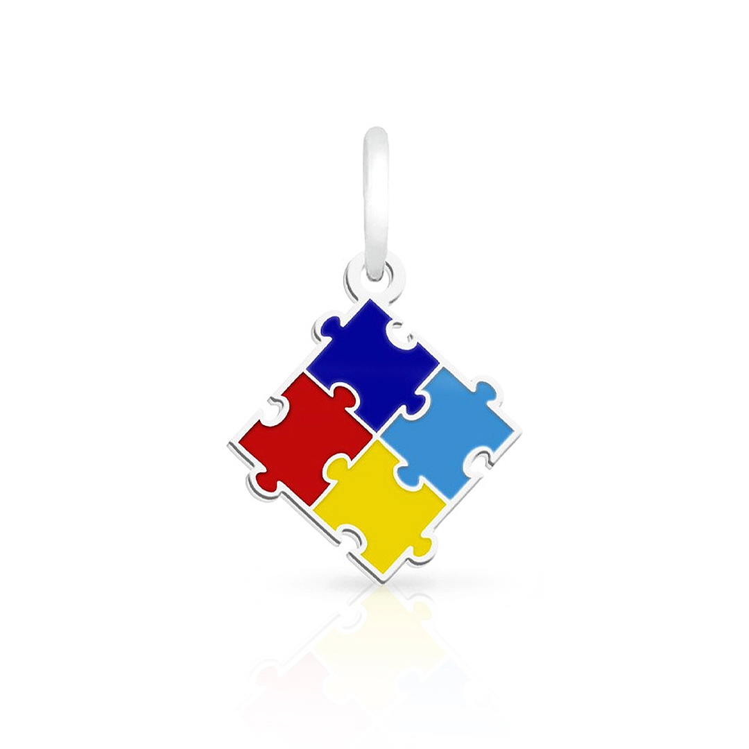 Pingente Autismo com Quebra-cabeça