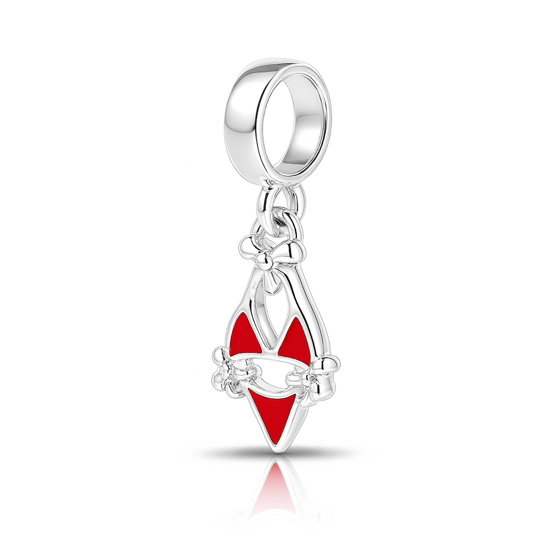 Berloque de Prata Biquíni Vermelho Esmaltado