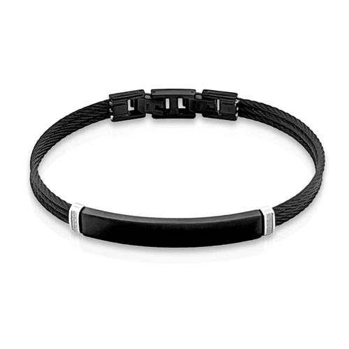 Pulseira com Cabo Náutico e Placa Carbonada
