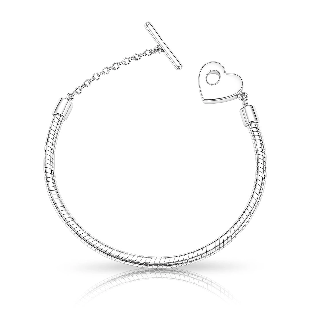 Pulseira para Berloques Conduíte com Fecho de Coração 16 CM