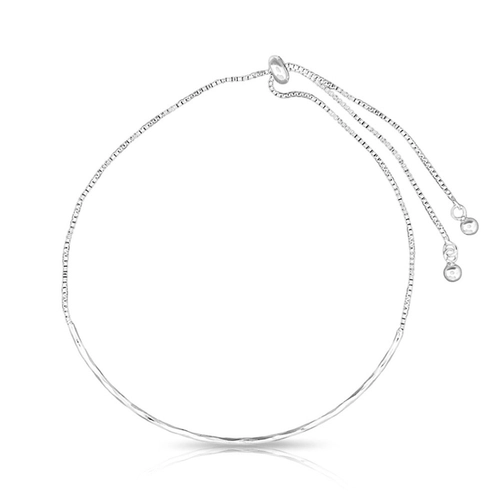 Pulseira de Prata Leve Com Fio Espelhado
