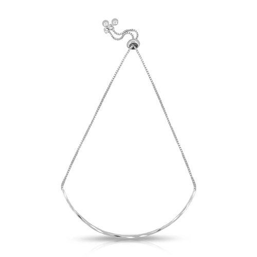 Pulseira de Prata Leve Com Fio Espelhado